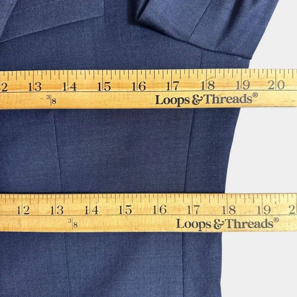 MANTONI Mens Navy Blazer 40R Sport Coat Two Button Suit Jacket Lightweight wool